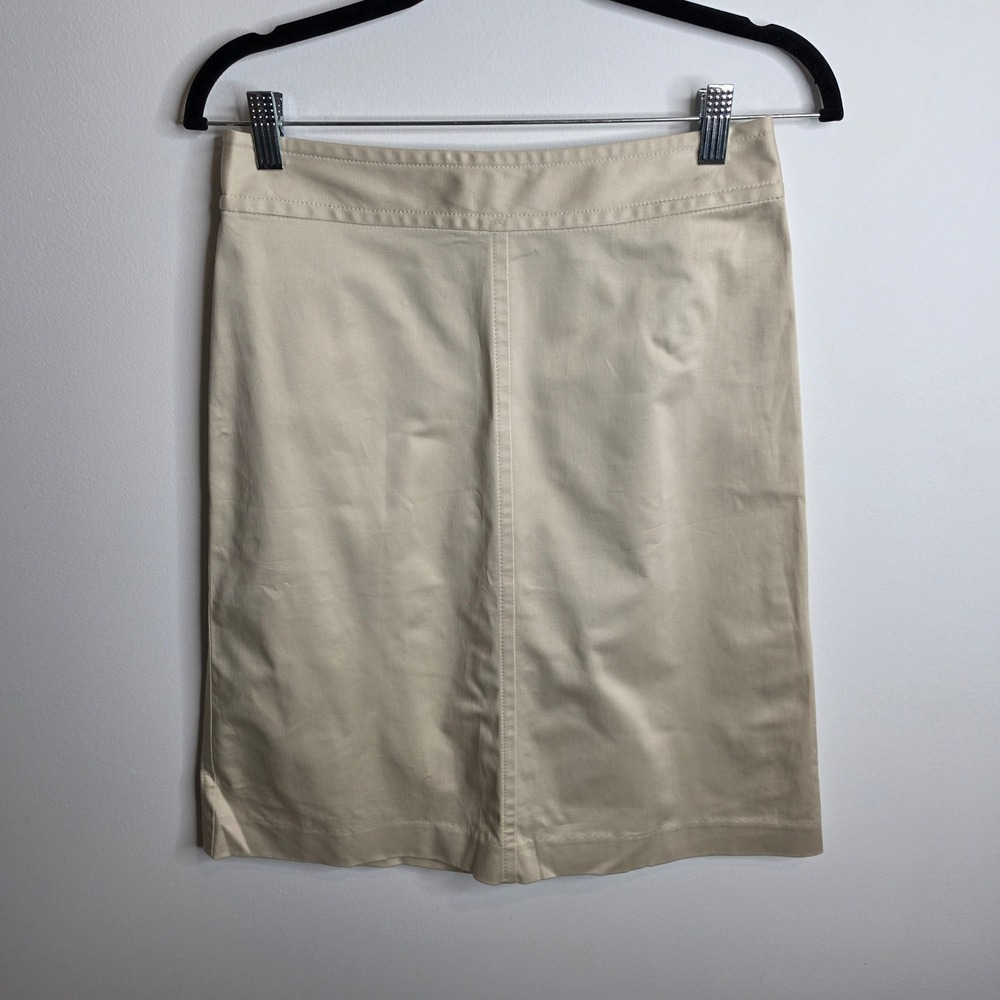 Banana Republic NWT Pencil Skirt Womens 2 Stretch Cotton Tan Khaki